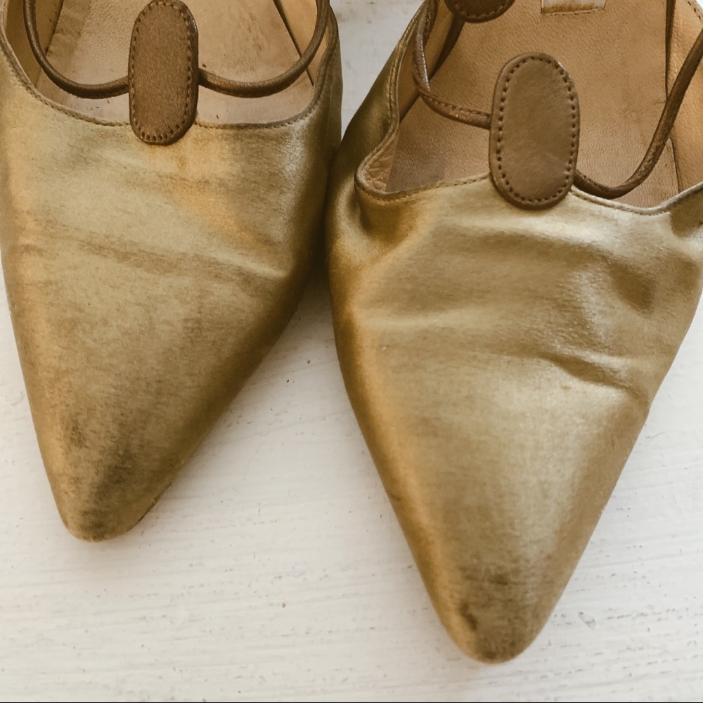 Manolo Blahnik Vintage gold heels EU37.5 - Picture 4 of 8